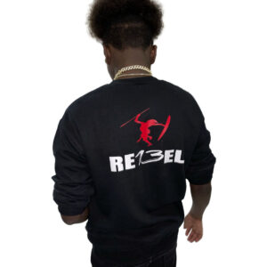 REBEL Crew Neck Sweatshirt – Black