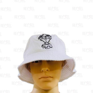 Rebel Doodle Bucket Hat – White